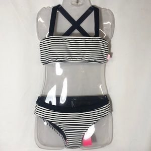 Seafolly Girls Apron Front Tankini Swimsuit Set with Criss Cross Straps